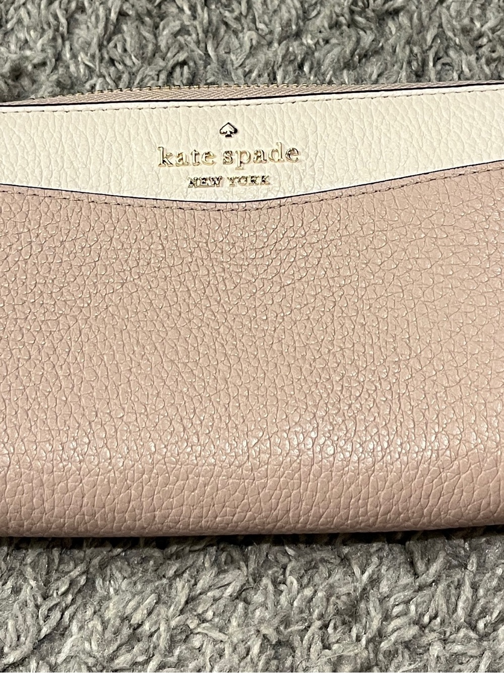 kate spade Two-Tone Blush and Cream Leather Wallet